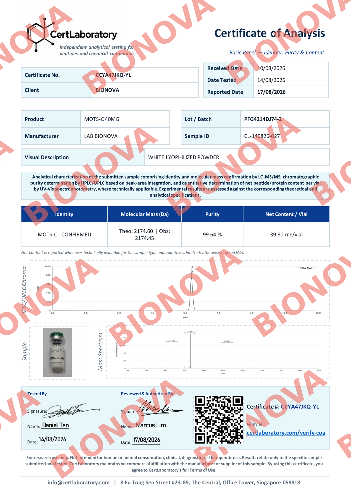 Certificado COA